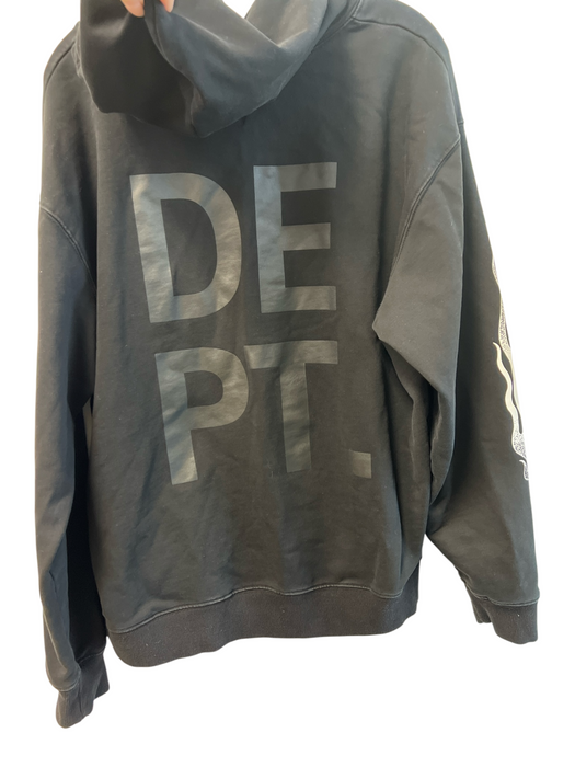 Gallery Dept. Size Est M Black Polyester Long Sleeve Hoodie Logo Sweatshirt Black / Est M