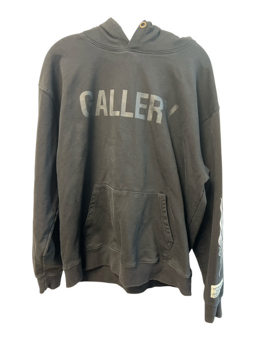Gallery Dept. Size Est M Black Polyester Long Sleeve Hoodie Logo Sweatshirt Black / Est M