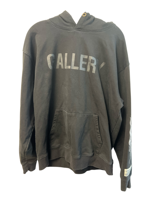 Gallery Dept. Size Est M Black Polyester Long Sleeve Hoodie Logo Sweatshirt Black / Est M