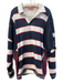 Free People Movement Size M red white & blue Cotton Blend V Neck Sweatshirt red white & blue / M