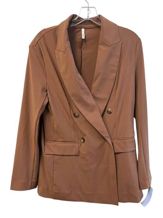 Halara Size S Brown Polyester Blend Lapel Double Breast Long Sleeve Jacket Brown / S