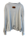 Parke Size L/XL White Cotton Round Neck Long Sleeve Ribbed Knit Sweatshirt White / L/XL