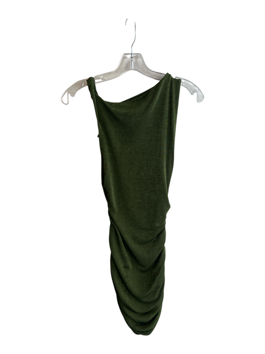 Bronzesnake Size Small Green Polyester Blend Sleeveless Twist Shoulder Dress Green / Small