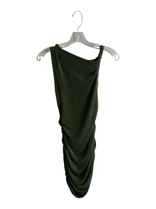 Bronzesnake Size Small Green Polyester Blend Sleeveless Twist Shoulder Dress Green / Small