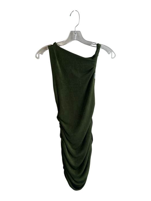 Bronzesnake Size Small Green Polyester Blend Sleeveless Twist Shoulder Dress Green / Small