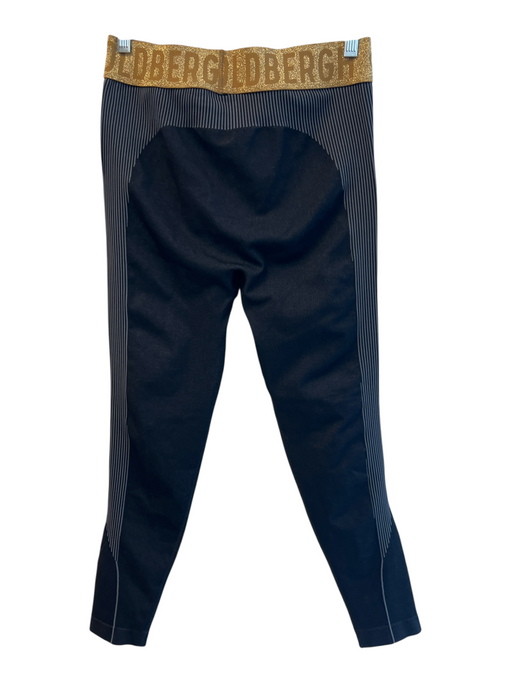 Goldbergh Size S/M Black & Gold Polyamide Stretch Waist Ribbed Sides Leggings Black & Gold / S/M