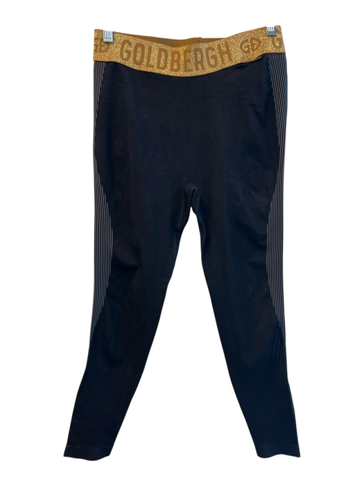 Goldbergh Size S/M Black & Gold Polyamide Stretch Waist Ribbed Sides Leggings Black & Gold / S/M