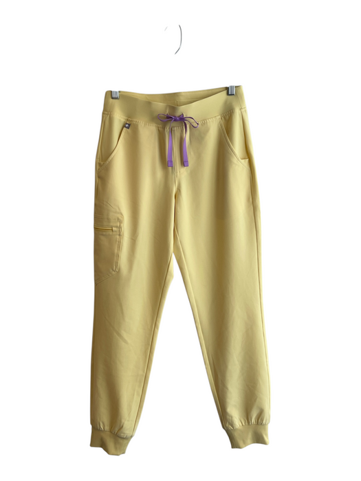 Figs Size XS Canary Yellow Polyester & Rayon Drawstring Waist Side Pockets Pants Canary Yellow / XS
