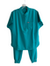 Figs Size S/M Green Polyester Blend Short Sleeve Half Zip Pants Set Green / S/M