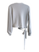 Spanx Size 8/10 White Modal Blend Long Sleeve Wrap Waist Cropped Top White / 8/10