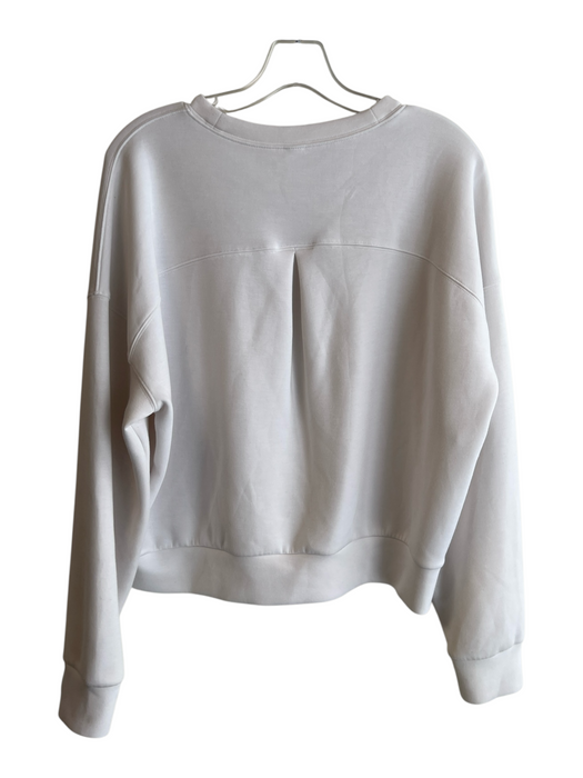 Spanx Size Large White Modal Blend Long Sleeve Crew Neck Sweatshirt White / Large
