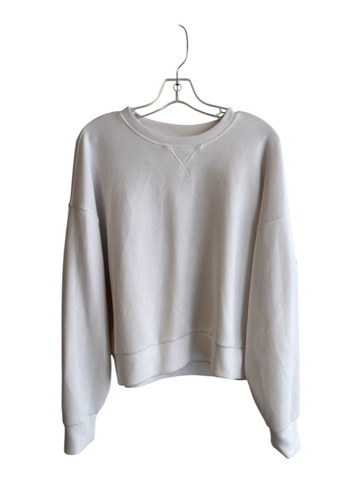 Spanx Size Large White Modal Blend Long Sleeve Crew Neck Sweatshirt White / Large