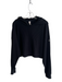 Alo Size Medium Black Polyester Blend Ribbed Hood Long Sleeve Pull Over Top Black / Medium