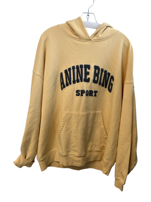 Anine Bing Size L Yellow Organic Cotton Long Sleeve kangaroo Pocket Hoodie Yellow / L