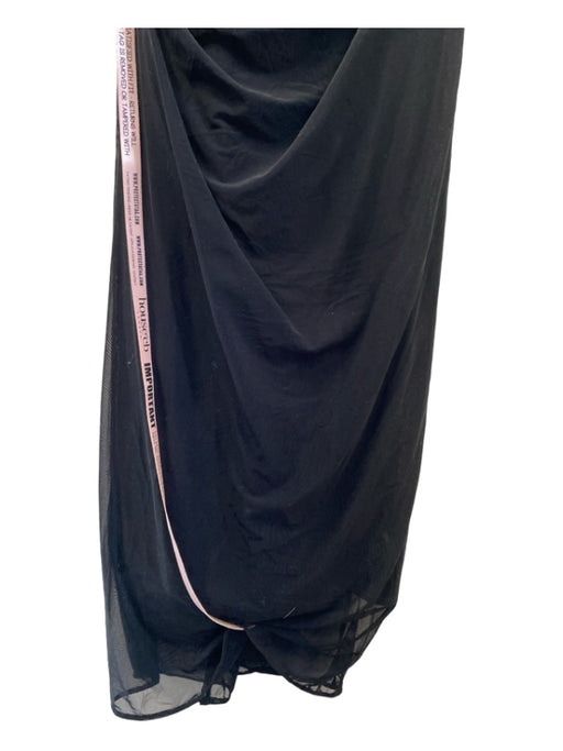 House of CB Size 5 Black Polyamide Structured Long Sheer Sleeve Maxi Dress Black / 5
