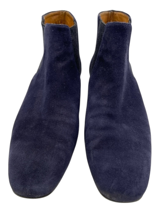 Aquatalia Shoe Size 7.5 Navy Blue Suede Chelsea Almond Toe Booties Navy Blue / 7.5