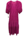Ulla Johnson Size 0 Fuschia Pink Cotton Short Puff Sleeve Floral Eyelet Dress Fuschia Pink / 0