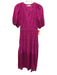 Ulla Johnson Size 0 Fuschia Pink Cotton Short Puff Sleeve Floral Eyelet Dress Fuschia Pink / 0