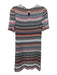 Missoni Size XS Black, Orange, Multi Cotton & Viscose Short Sleeve Zig Zag Dress Black, Orange, Multi / XS