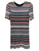 Missoni Size XS Black, Orange, Multi Cotton & Viscose Short Sleeve Zig Zag Dress Black, Orange, Multi / XS