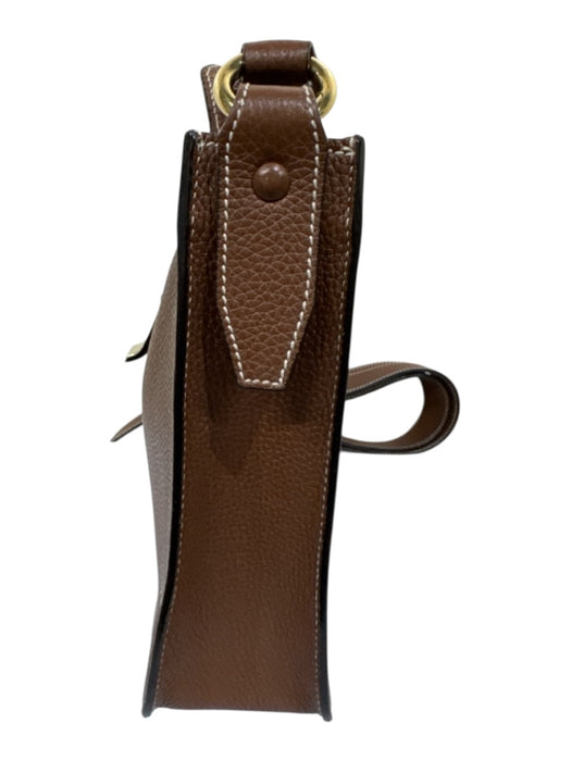 Bally Brown Pebble Leather Gold hardware Crossbody Strap Braid Detail Bag Brown / S
