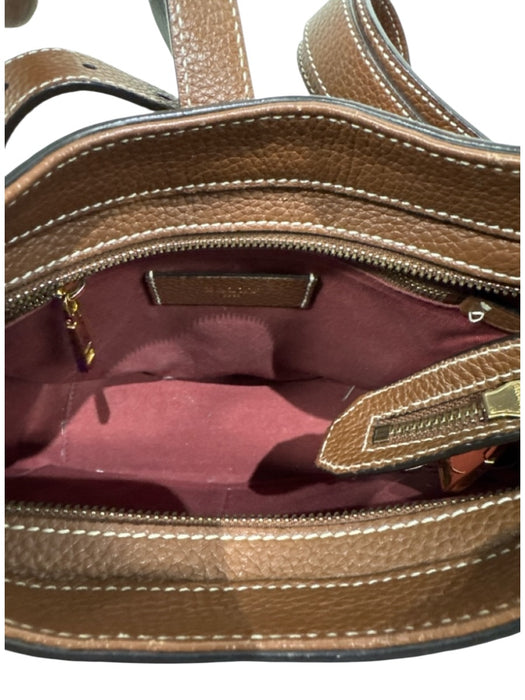 Bally Brown Pebble Leather Gold hardware Crossbody Strap Braid Detail Bag Brown / S