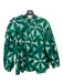 Electric & Rose Size S Green Print Cotton Abstract Half Button Drop Shoulder Top Green Print / S