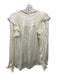 Karina Grimaldi Size S Cream Silk & Viscose Button Up Ruffle Shoulder Detail Top Cream / S