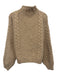 Nation Los Angeles Size M Beige Alpaca Blend Cable Knit Mock Neck Sweater Beige / M