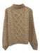 Nation Los Angeles Size M Beige Alpaca Blend Cable Knit Mock Neck Sweater Beige / M