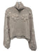 Maria Pavan Size P Light Pink Acrylic Blend Floral Knit Turtleneck Crop Sweater Light Pink / P