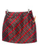 Flora Bea Size S Red, Green & Black Polyester Taffeta Plaid Back Zip Mini Skirt Red, Green & Black / S