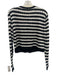 Maria Pavan Size M Black & White Viscose Blend Knit Striped Sequin Cardigan Black & White / M
