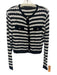 Maria Pavan Size M Black & White Viscose Blend Knit Striped Sequin Cardigan Black & White / M