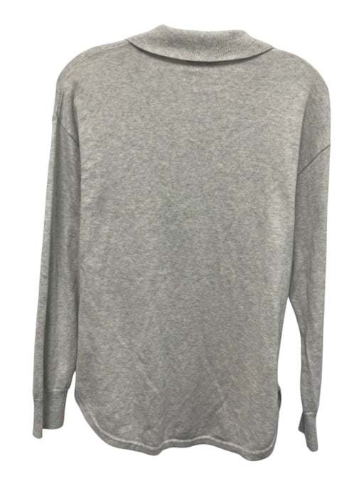 J. Society Size S Light Gray Cotton Heathered Knit Button Up Sweater Top Light Gray / S
