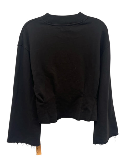 Nation Los Angeles Size M Warm Black Cotton Long Wide Sleeve Crewneck Sweatshirt Warm Black / M