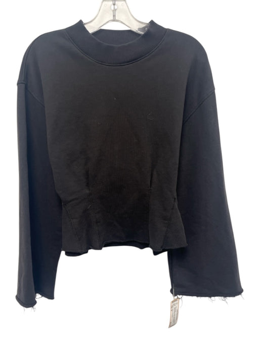 Nation Los Angeles Size M Warm Black Cotton Long Wide Sleeve Crewneck Sweatshirt Warm Black / M