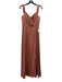 Azazie Size 8 Copper Polyester Back Zip Pleated Double Strap High Slit Gown Copper / 8