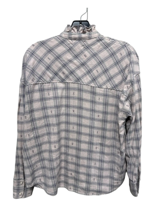 XiRENA Size XS Pink, Blue & Purple Cotton Plaid Long Sleeve Button Up Top Pink, Blue & Purple / XS