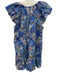 Marie Oliver Size Small Blue, Purple, Orange Cotton V Neck Floral Paisley Dress Blue, Purple, Orange / Small