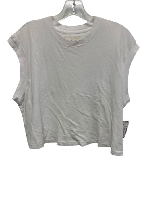 The Great Size 2 White Cotton Sleeveless Cropped tee Top White / 2