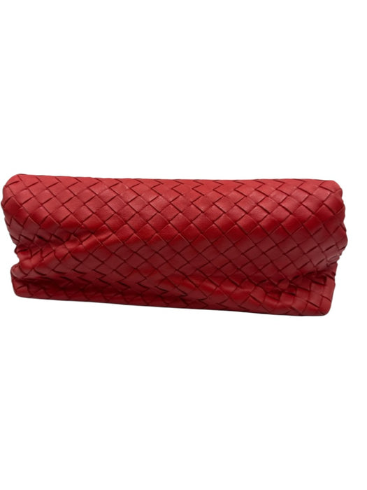 Bottega Veneta Bright red Leather Flap Intrecciato Zip Pocket Clutch Bag Bright red / Small
