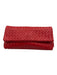 Bottega Veneta Bright red Leather Flap Intrecciato Zip Pocket Clutch Bag Bright red / Small