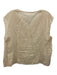 Pomandere Size 6 Cream Cotton & Linen Split Neck Sleeveless Top Cream / 6