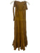 Ulla Johnson Size S Mustard Brown Cotton Blend Sleeveless Rib Knit Tiered Dress Mustard Brown / S