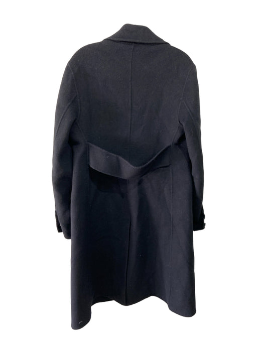 DKNY Size Large Black Wool Blend Button Front Pockets Long Line Coat Black / Large