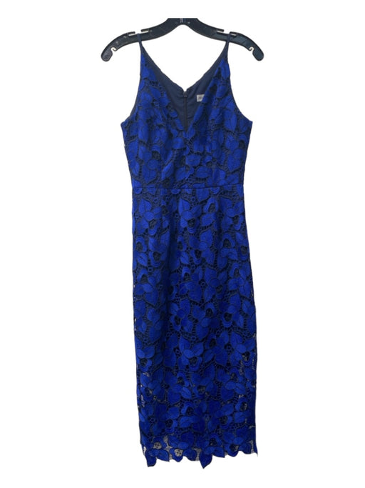 Dress the Population Size S Navy & Blue Polyester Sleeveless V Neck Lined Dress Navy & Blue / S