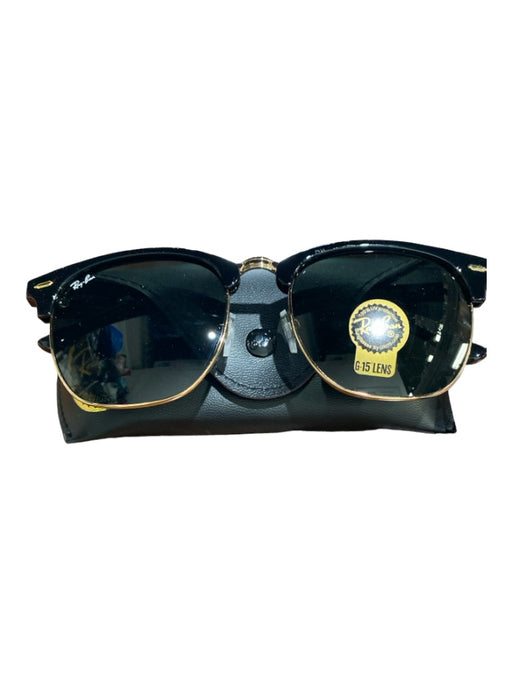 Ray Ban Black Plastic & Metal Metal Detail Tortoise Gold Hardware Sunglasses Black