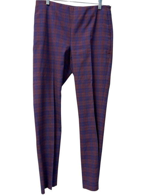 Boss Hugo Boss Size 6 Purple & Copper Cotton Blend Flat Front Side Zip Pants Purple & Copper / 6