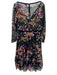 Mac Duggal Size 10 Black & Multi Mesh Overlay Sequined Floral 3/4 Sleeve Gown Black & Multi / 10